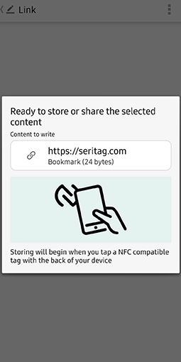 Place phone over your NFC tag