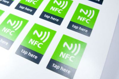 sheet of custom printed nfc stickers