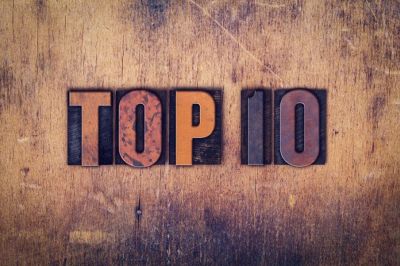 top 10 letters written in large text