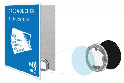 illustration of how to use a reverse on-metal NFC tag