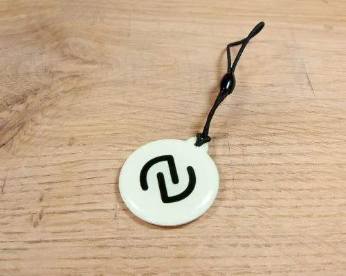 Detail of an NFC NFC Dog Tag