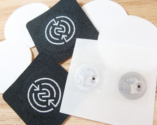 Side view of the NFC Garment Tag Pack