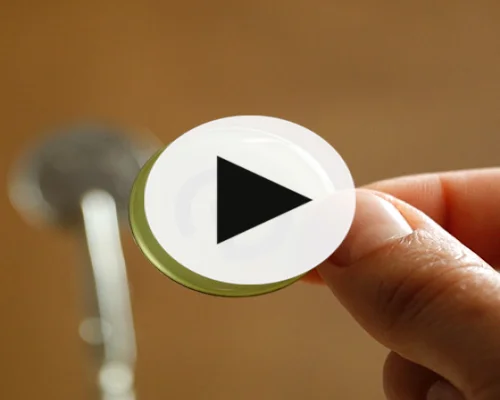 video of Custom Print On-Metal Bubble Disc Tags