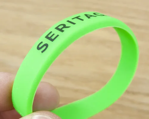 Close up image of an NFC Slim Silicone NFC Wristband