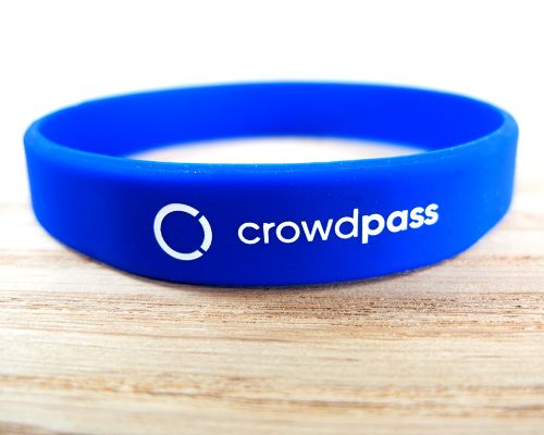 Close up image of an NFC Slim Silicone NFC Wristband