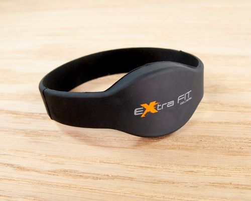 Close up image of an NFC Oval Silicone NFC Wristband