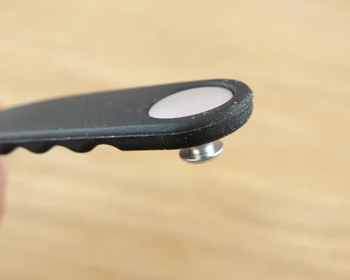 Detail of an NFC Ridged Slim Popclip NFC Wristband