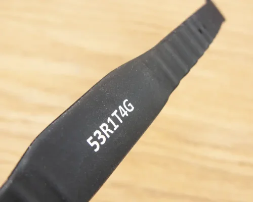 Side view of the NFC Ridged Slim Popclip NFC Wristband