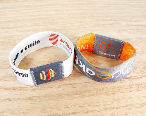 Close up image of an NFC Elastic Fabric NFC Wristband