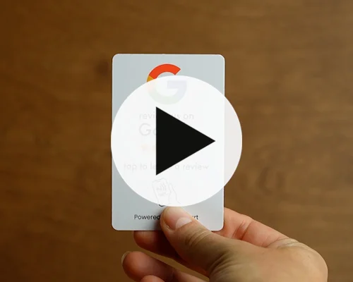 video of Google Review Stick-on Card