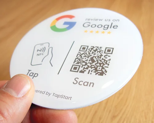 Side view of the NFC Google Dome Review Plate