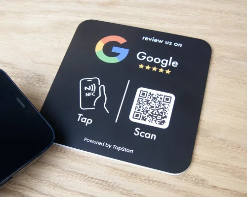 Image of Google Review Square Plate NFC tag