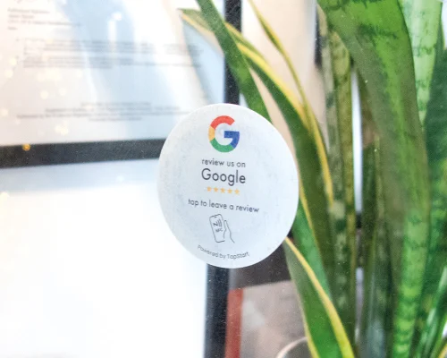 Image of Google Review Window Sticker NFC tag