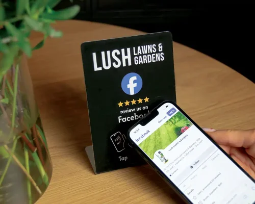 Image of Custom Print Review Stand NFC tag