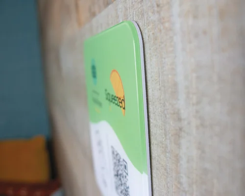 Side view of the NFC Custom Print Pro Review Plate