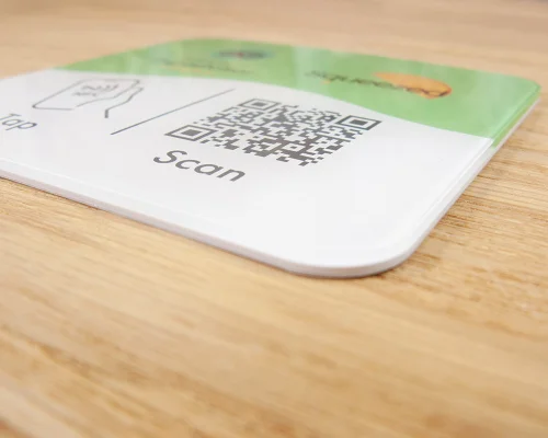 Side view of the NFC Custom Print Pro Review Plate