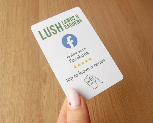 Detail of an NFC Custom Print Review Carry Card