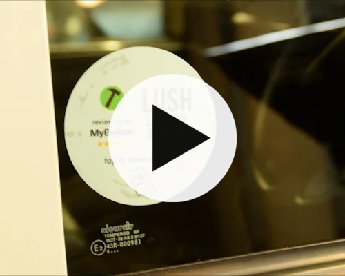 video of Custom Print Review Window Sticker