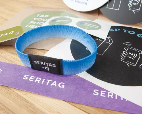 Side view of the NFC Church NFC Tag Sample Pack