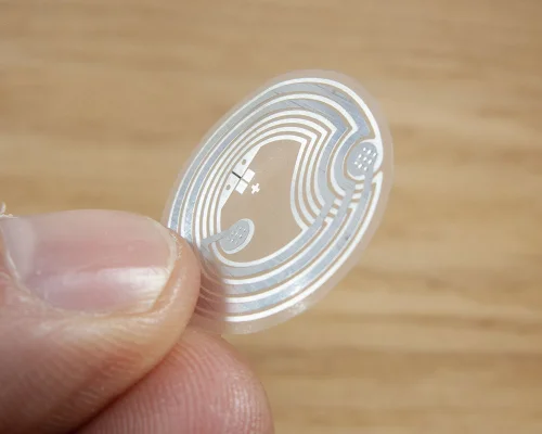 Detail of an NFC 25mm Wet Inlay Type R NTAG424