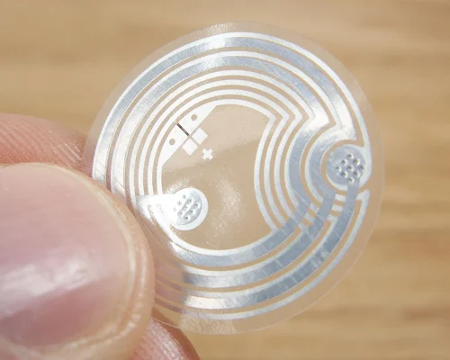 Side view of the NFC 25mm Wet Inlay Type R NTAG424