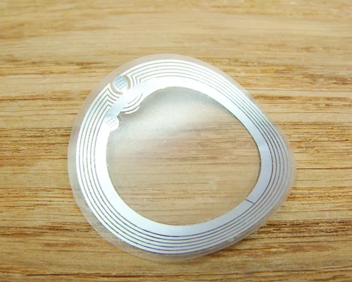 Close up image of an NFC 43mm Wet Inlay NTAG424