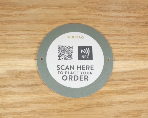 Detail of an NFC Outdoor Table Ordering Tag
