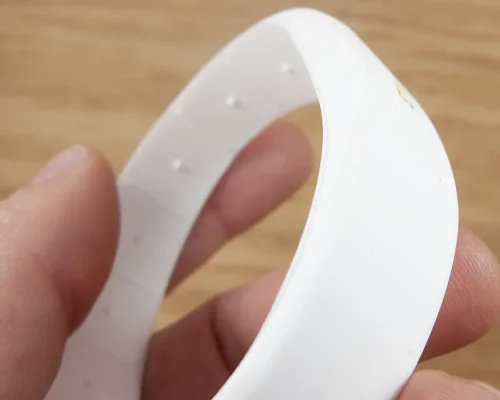 Detail of an NFC Classic Silicone NFC Wristband