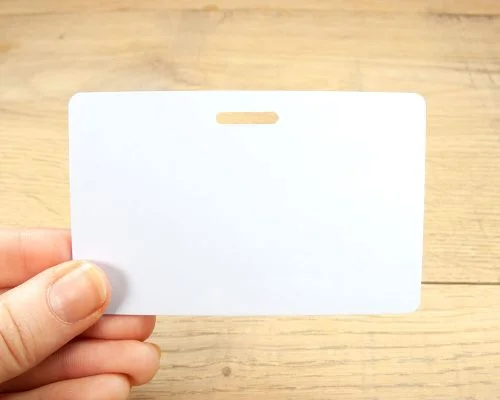 Side view of the NFC PVC Card Slotted Gloss NTAG213